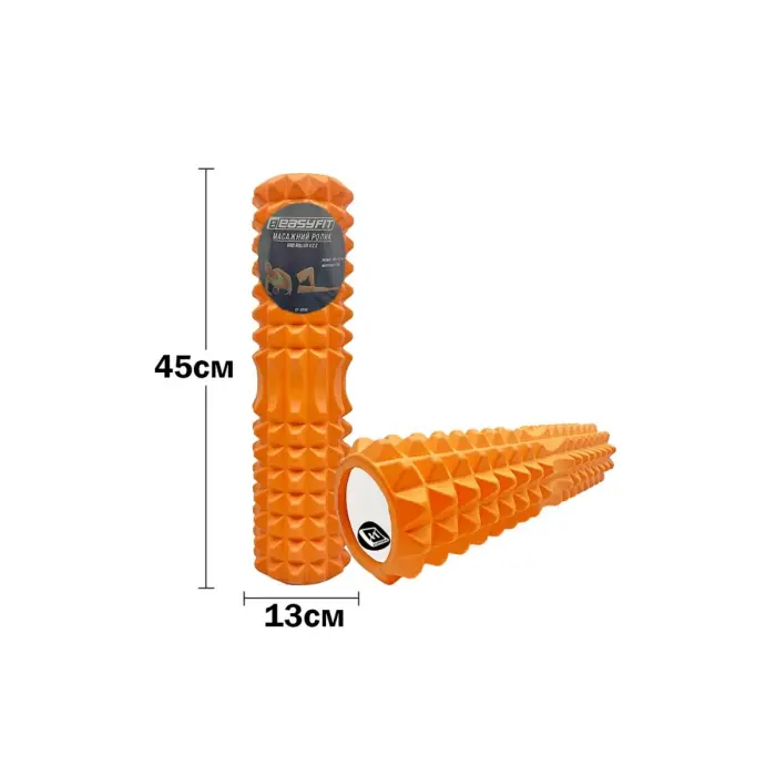 Массажный ролик EasyFit Grid Roller 45 см v.2.2 Оранжевый