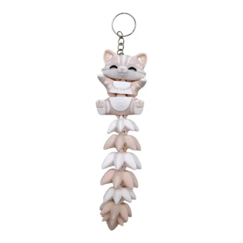 3D Брелоки FLEXI CAT LONG TAIL/ КІТ ХВОСТИК KEYCHAIN, 3D друк