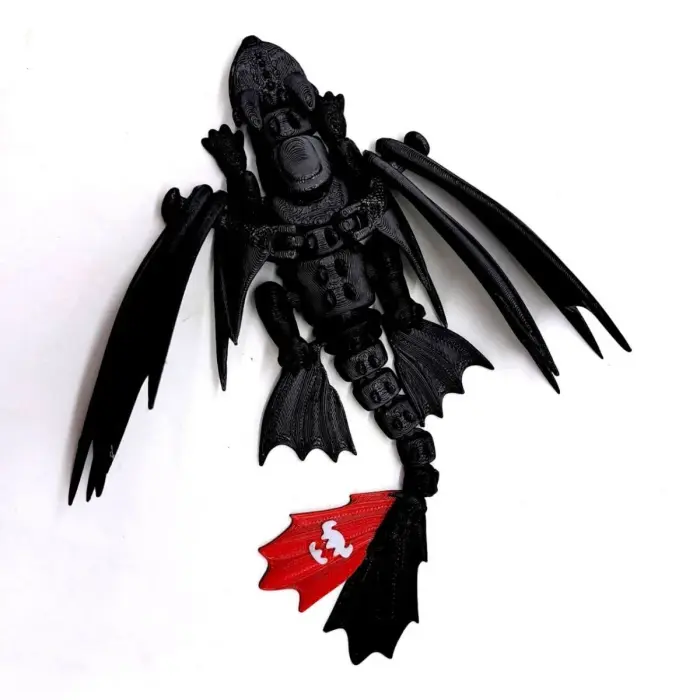 ФІГУРКА 3D HERO DRAGON NIGHT FURY / НІЧНА ЛЮТЬ, 3D ДРУК "17СМ"