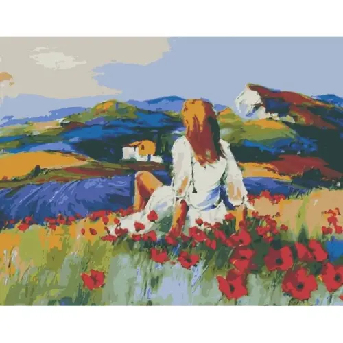 Картина по номерам з "ЛАЗУРОВИЙ ПЕЙЗАЖ" 40*50 см