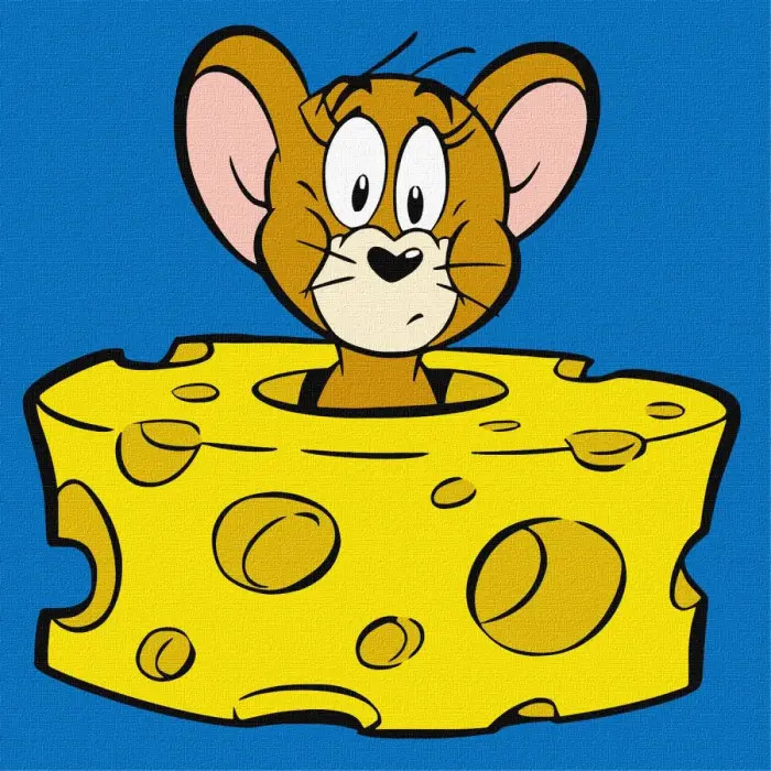 КАРТИНА ПО НОМЕРАХ ДЛЯ ДІТЕЙ WB "TOM AND JERRY: ЛЮБИТЕЛЬ СИРУ" 25Х25 СМ