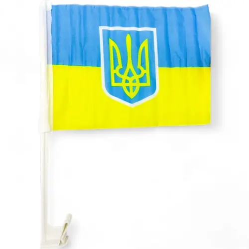 Уцінка. Прапор України автомобільний 30*20 см - ПОЖОВКЛИЙ ПЛАСТИК