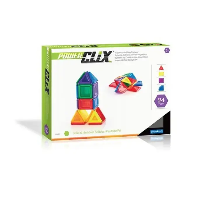 Магнітний конструктор Guidecraft PowerClix Solids, 24 деталі