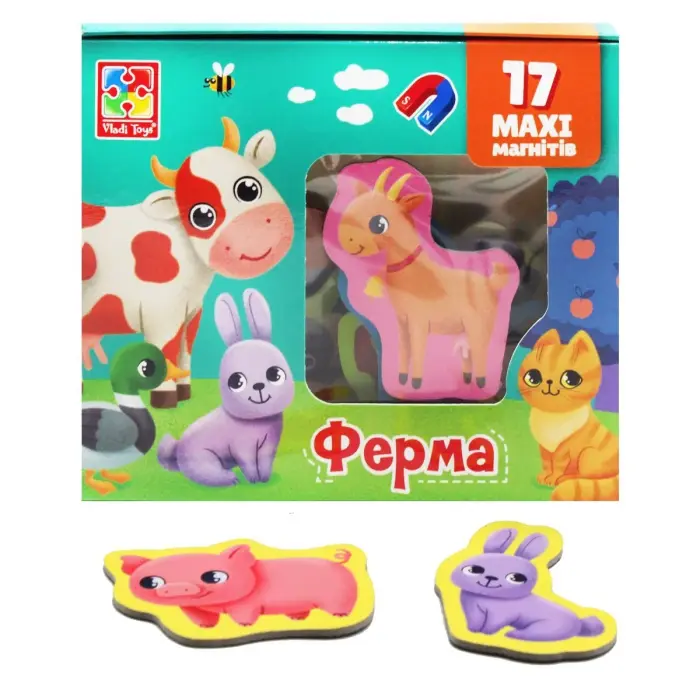 Уцінка. Магніти "Мій маленький світ: Ферма", укр Пошкоджена упаковка