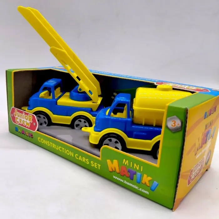 Mini Matiki коробка 2 (пожежна, водовіз), Набір дитячий BAMSIC (ЧОРНО-БІЛИЙ)