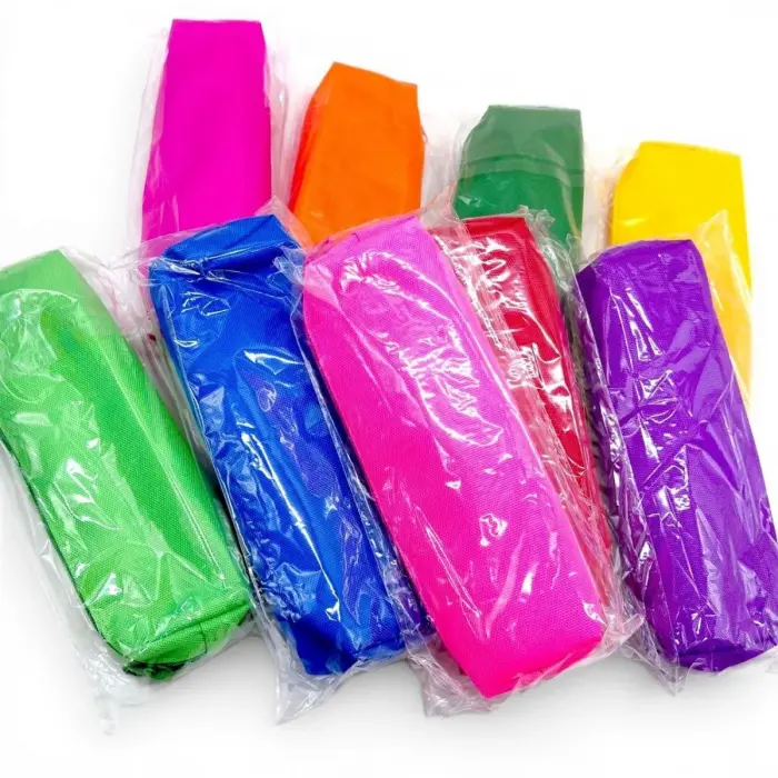 Пенал шкільний на блискавці м`який текстильний (МАЛИНОВИЙ)