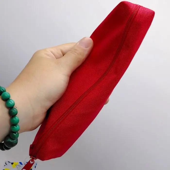 Пенал шкільний на блискавці м`який текстильний (ПОМАРАНЧЕВИЙ)