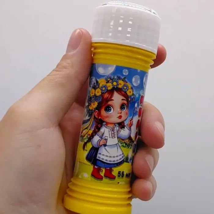Мыльные пузыри "Малыши" с игрой на три шарика (МИКС цветов)