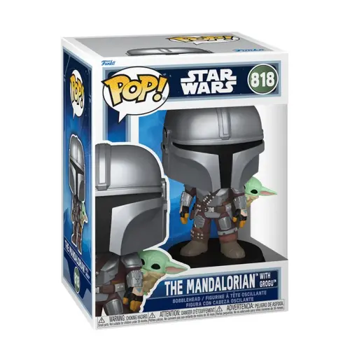 Ігрова фігурка Funko POP! серії Мандалорець - Мандалорець з Ґроґу на спині