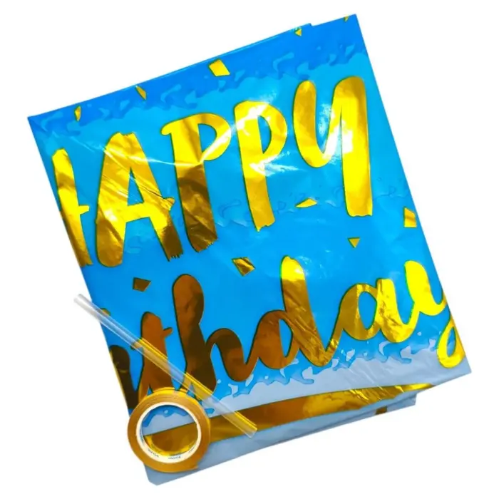Повітряні кульки, набір-святковий "Happy birthday" 7шт. = 2шт * 45см + 5шт * 30см, блакитний
