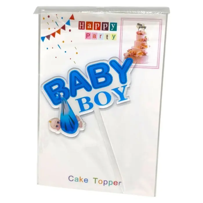 Топпер на торт "Baby girl" 14 см, голубой
