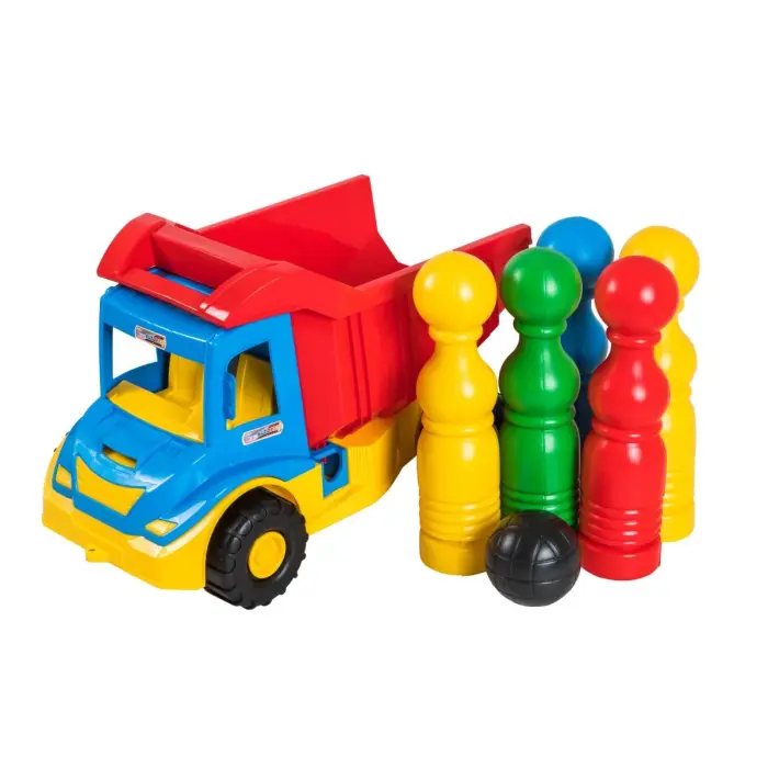 Multi truck вантажівка з кеглями синій