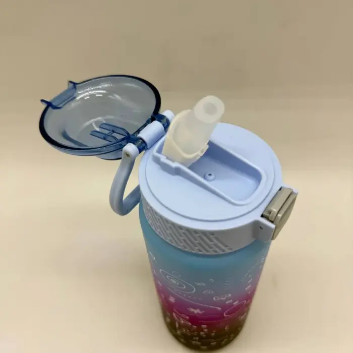 Бутылка для воды 800 мл, трубочка, в пакете (фиолетовый)