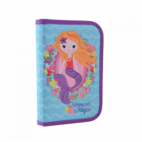 Пенал шкільний твердий "Smart" одинарний з клапаном "Mermaid"