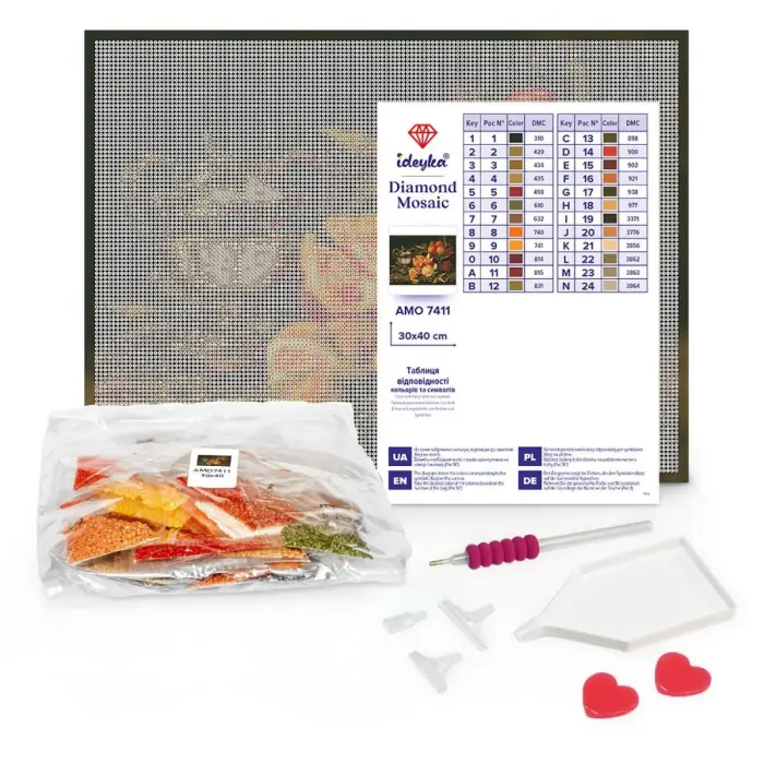 АЛМАЗНАЯ МОЗАИКА "КРАСИВЫЙ ЛЕСНОЙ ХАМЕЛЕОН" 30х40 СМ