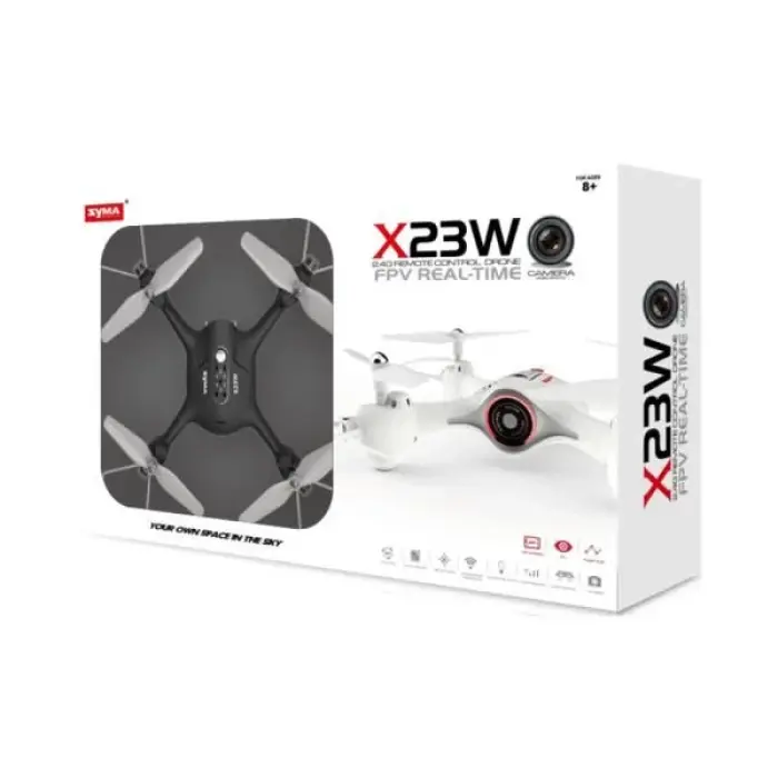 Квадрокоптер Syma з 2,4 ГГц керуванням та FPV-камерою 21 см білий (X23W)
