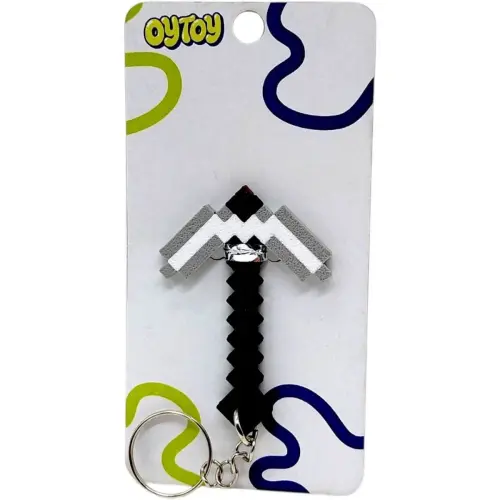 Брелок (3D печать) Minecraft Pickaxe Tool / Кайло Keychain, Железный