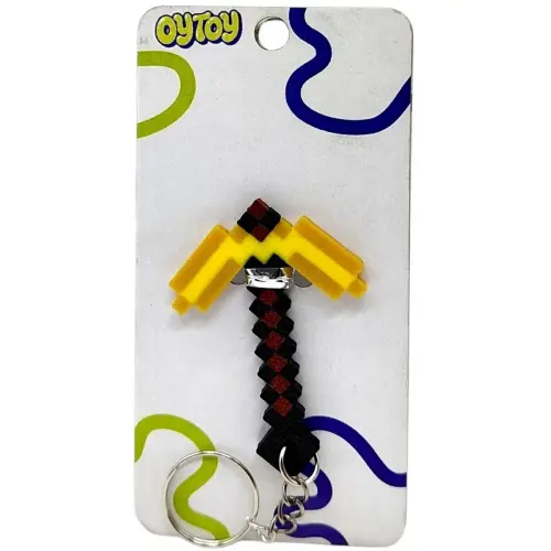 Брелок (3D печать) Minecraft Pickaxe Tool / Кайло Keychain, Золотой