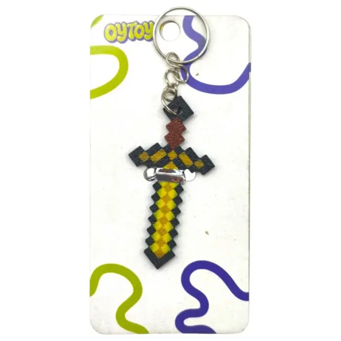 Брелок 3D печать "Minecraft Sword Tool / Меч Keychain, Золотой"