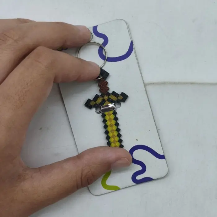 Брелок 3D печать "Minecraft Sword Tool / Меч Keychain, Золотой"