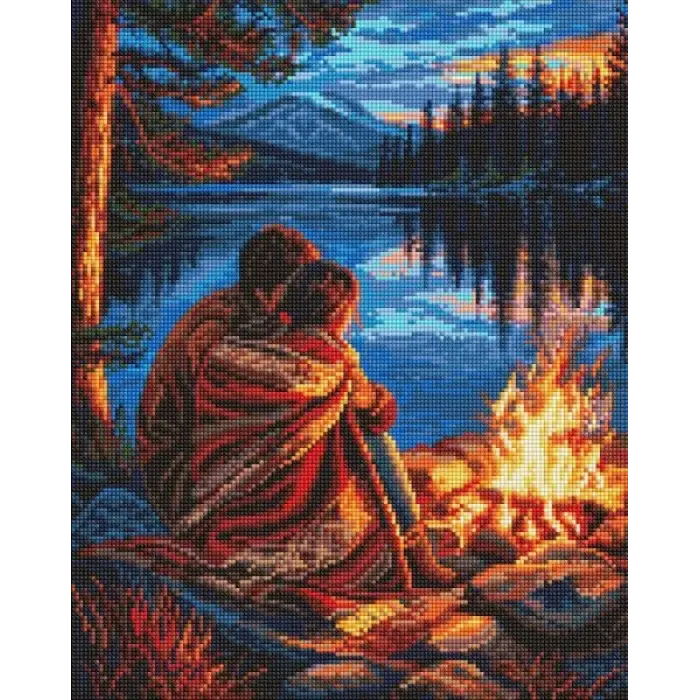 Алмазна мозаїка - Пара біля вогнища ©art_selena_ua
