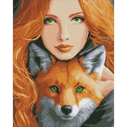 Алмазна мозаїка без підрамника - Вогняна лисиця ©art_selena_ua