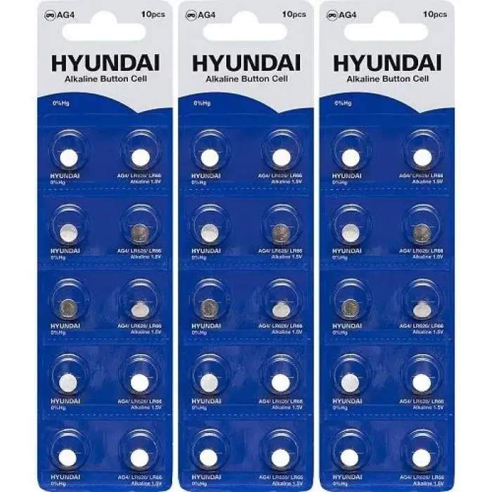 Батарейка HYUNDAI AG4 Blister 10 "таблетка" (ціна за 1 блістер - 10 батарейок)