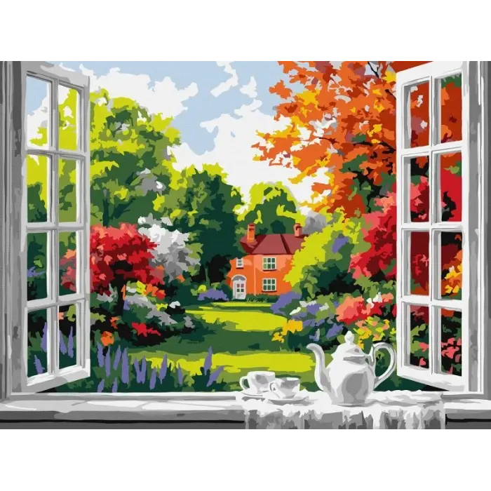 Картина за номерами - Ранковий чай біля вікна ©art_selena_ua