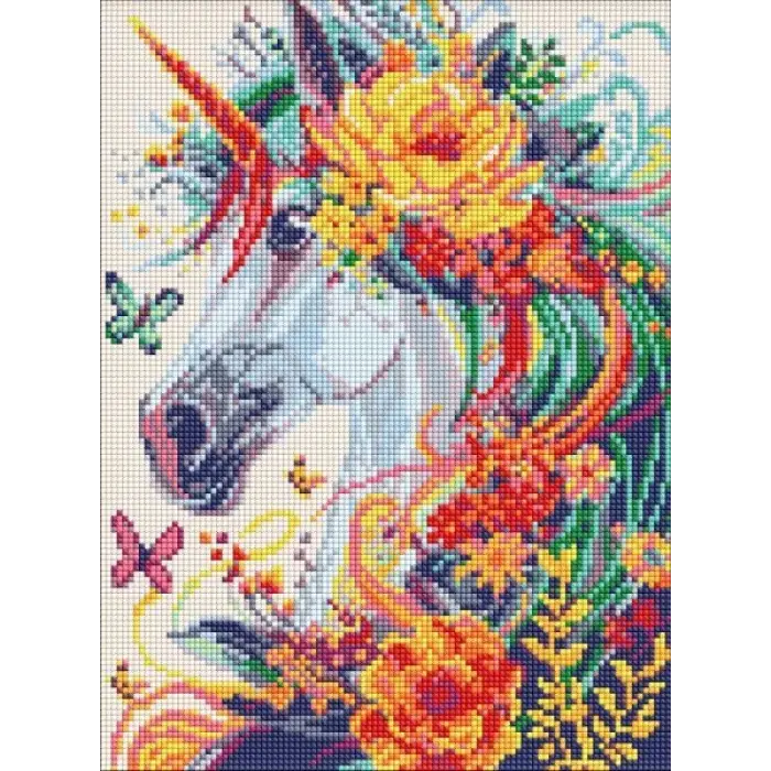 Алмазна мозаїка - Квітковий єдиноріг ©art_selena_ua