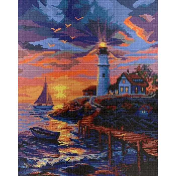 Алмазна мозаїка - Маяк біля моря ©art_selena_ua