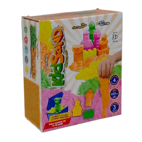 Кинетический песок "KidSand" с формочками, 400 г (укр)