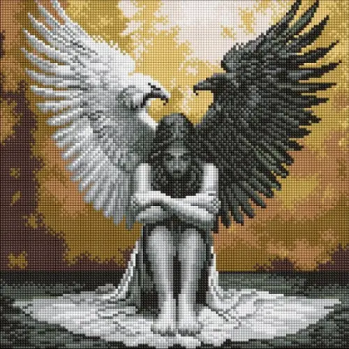 Алмазна мозаїка - "Дві сторони душі" ©art_selena_ua, 40х40см