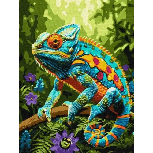 Картина за номерами - Барвистий лісовий хамелеон ©art_selena_ua
