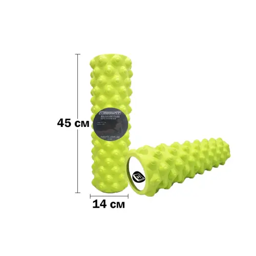 Массажный ролик EasyFit Grid Roller Extreme 45 см Салатовый