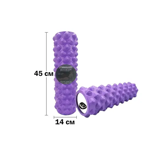 Масажний ролик EasyFit Grid Roller Extreme 45 см Фіолетовий