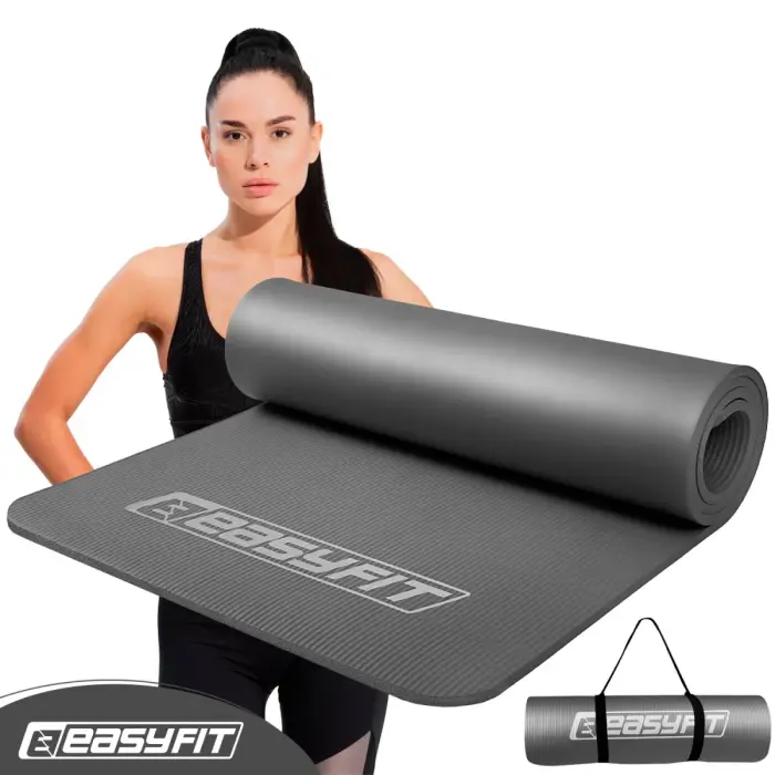 Коврик для фитнеса и йоги EasyFit NBR 10 мм Серый