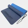Килимок для йоги та фітнесу EasyFit TPE+TC 6мм двошаровий синій-блакитний