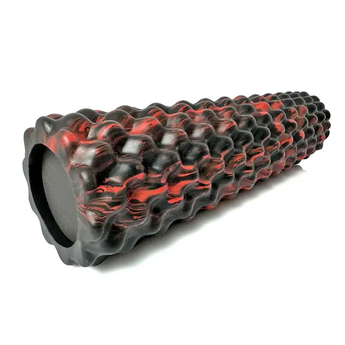 Массажный ролик EasyFit Bubbles 45 см Черный-красный