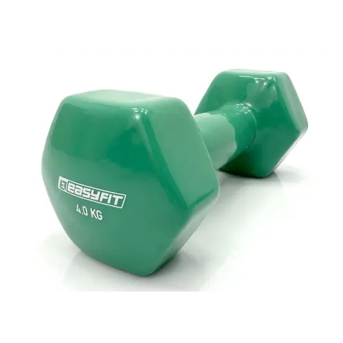 Гантель для фитнеса 4.0 кг EasyFit с виниловым покрытием зеленая