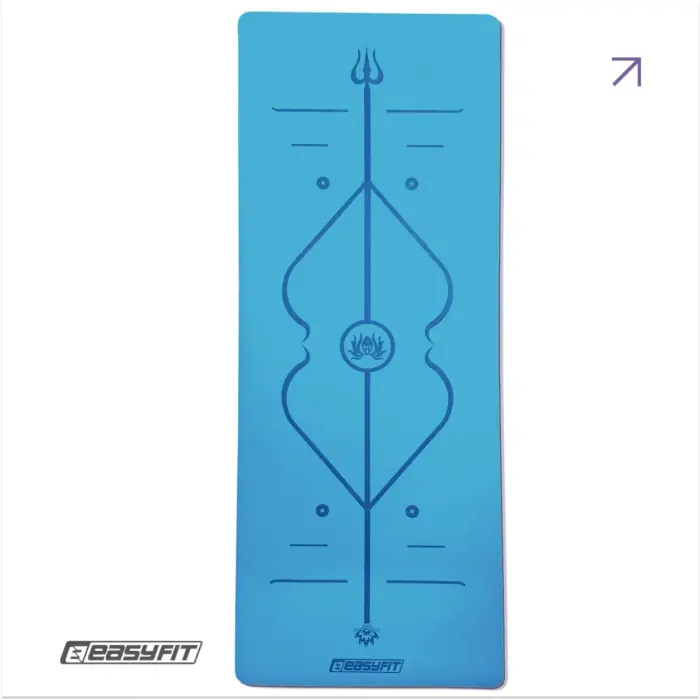 Коврик для йоги профессиональный EasyFit Pro каучук 5 мм Голубой