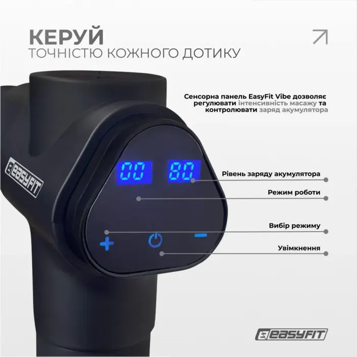 Перкуссионный вибромассажер Easyfit UltraGun 13 насадок