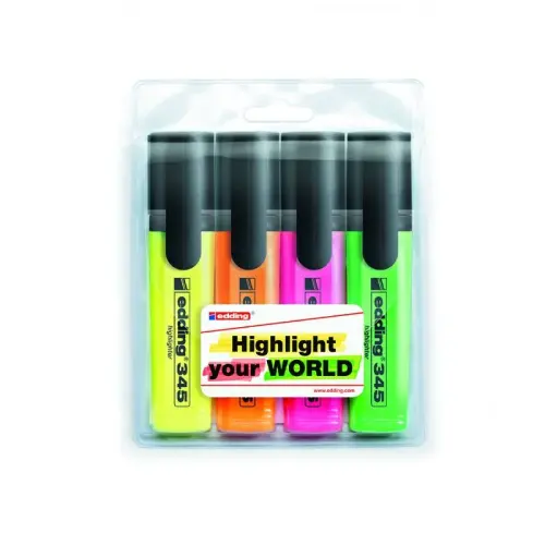 Маркер Highlighter e-345 набор 4 шт. (блистер PVC)