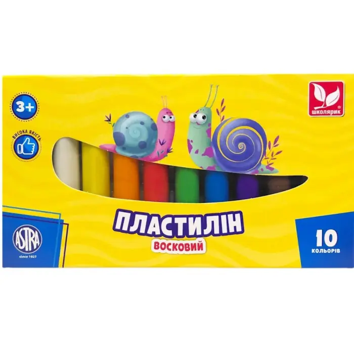 Пластилін восковий, круглий 10 кольорів