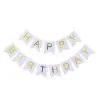 Гирлянда-растяжка флажки "Happy birthday" 12*16см-5м, серебро