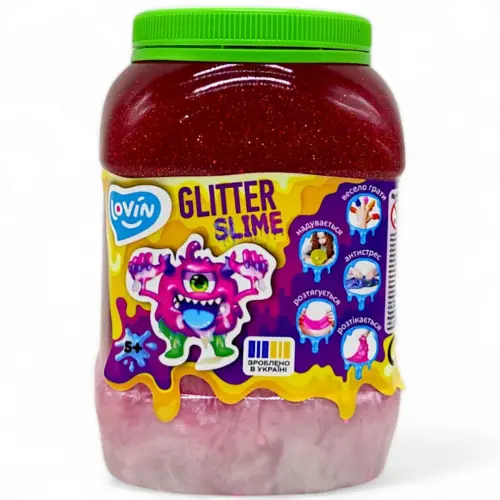 Слайм-антистрес "Lovin: Big slime", 1150 мл, РОЖЕВИЙ ПЕРЛАМУТР+ЧЕРВОНИЙ