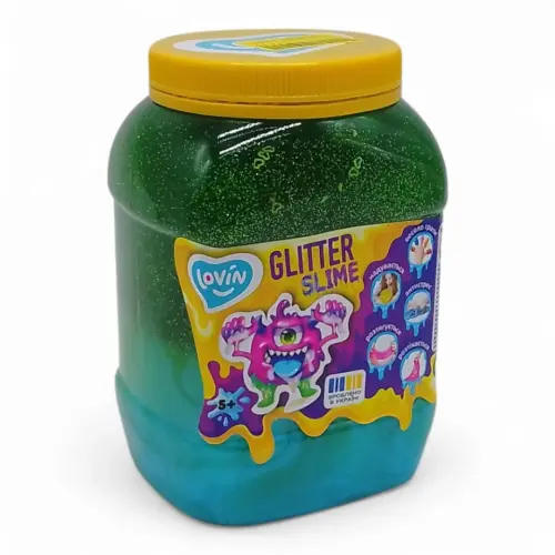 Слайм-антистрес "Lovin: Big slime", 1150 мл, БІРЮЗОВИЙ ПЕРЛАМУТР + ЗЕЛЕНИЙ