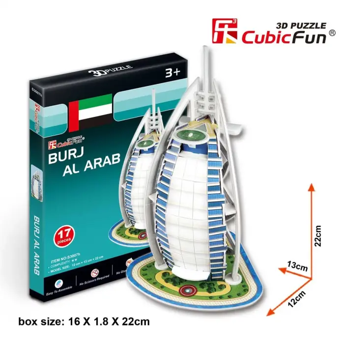 CubicFun Трехмерная головоломка-конструктор БУРДЖ-АЛЬ-АРАБ серия