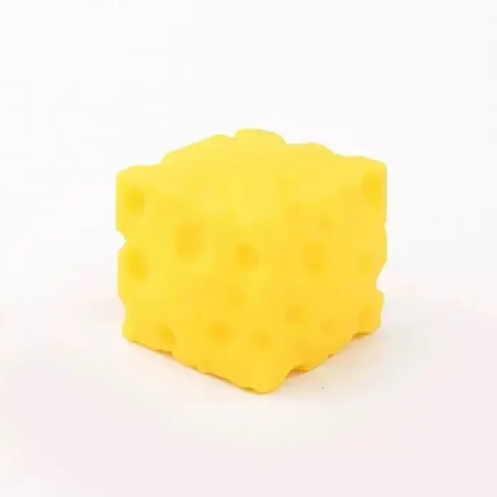 Сквіш антистресс Сир кубик Жовтий 6.5*6.5cm з ароматом, пластикова уп. #386 (12/288)
