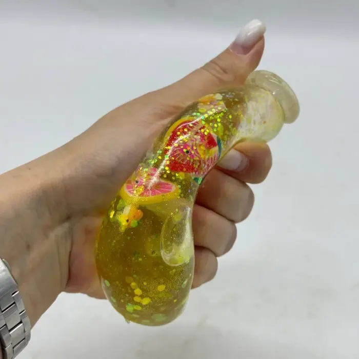 Сквіш антистресс "Пляшка з фруктами" 8cm (ЖОВТИЙ)