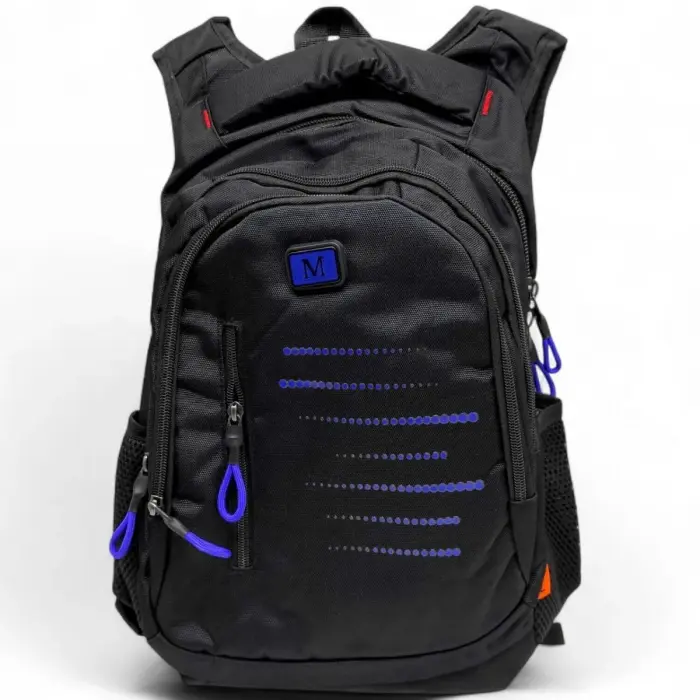Рюкзак шкільний, 30х43х15 см (ЧОРНИЙ З СИНІМ)